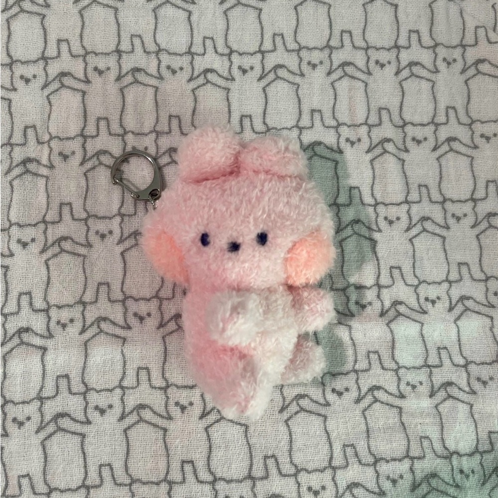 Adorable Cooky Pink Plush Keychain